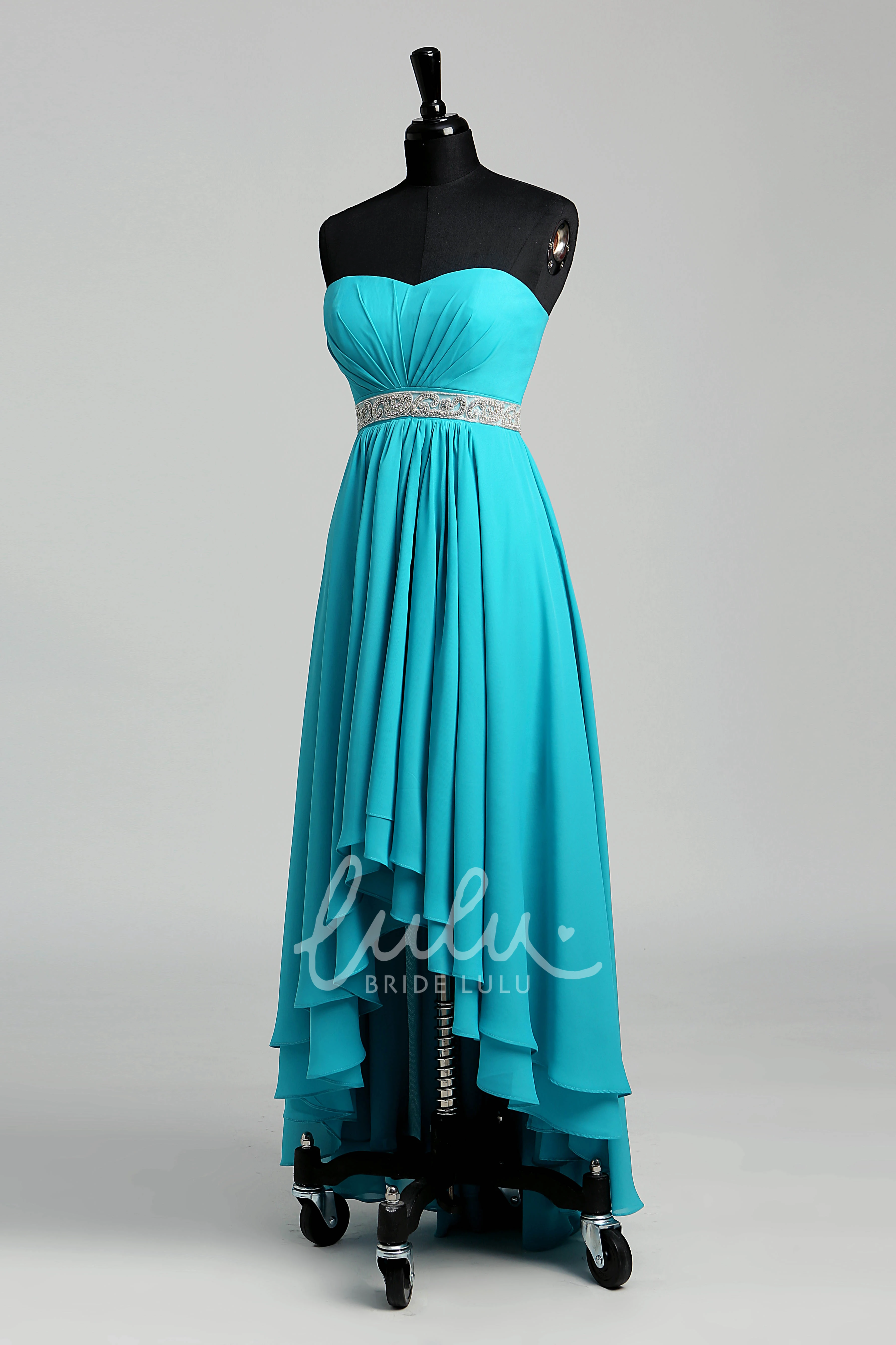 Sweep Train A-line Tulle Dress with Beading Bridesmaid Dress