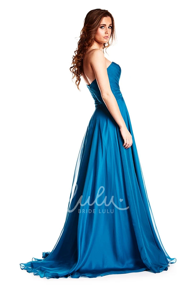 Sweetheart Chiffon Prom Dress with Criss-Cross Back and Sleeveless Design