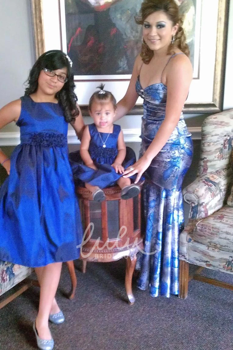 Taffeta Tiered Flower Girl Dress Tea-Length