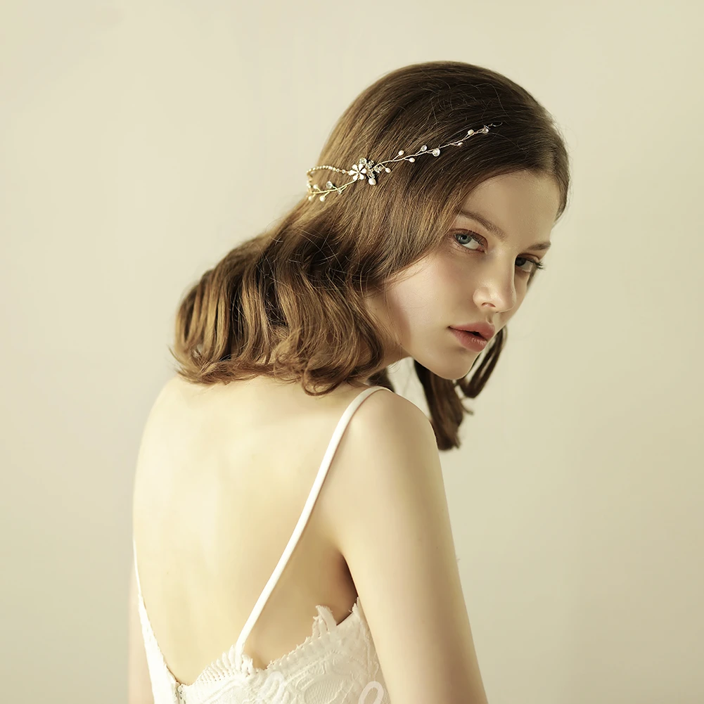 Korean Style Shining Pearl Headbands with Flowers