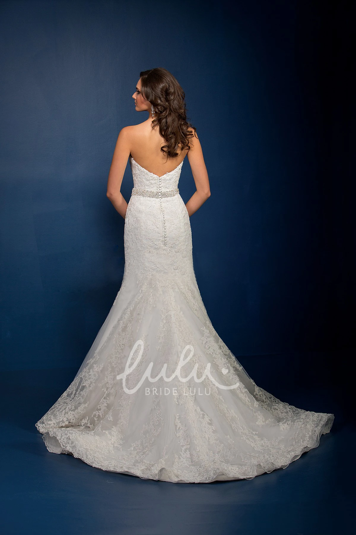 Sequin and Applique Sweetheart Trumpet Gown Glamorous Wedding Dress