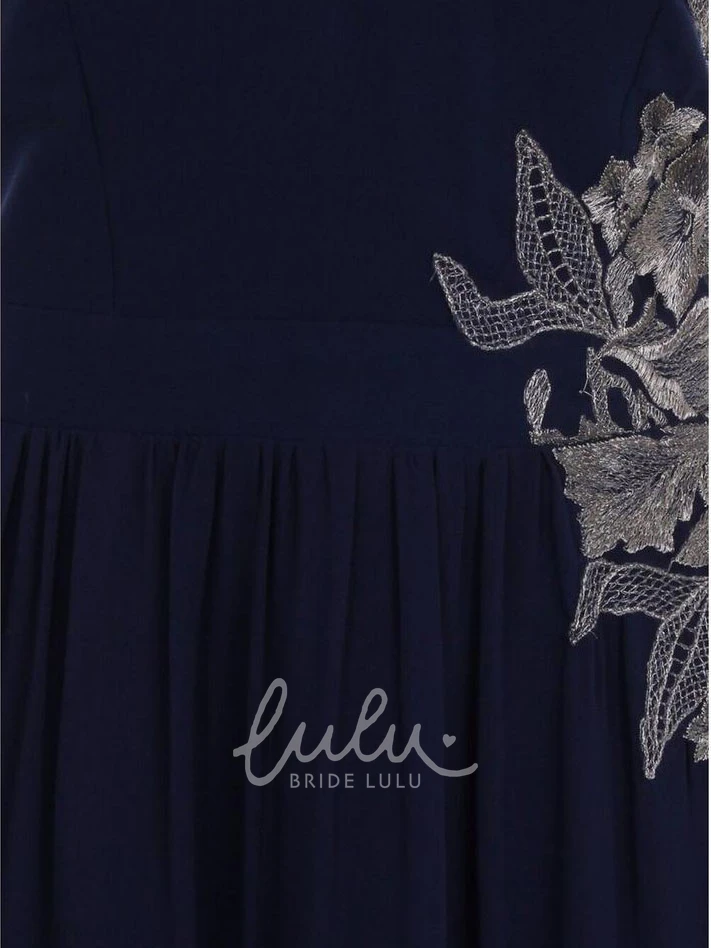 Sleeveless Appliqued Scoop Neck Chiffon Bridesmaid Dress Elegant Chiffon Bridesmaid Dress with Applique and Scoop Neck