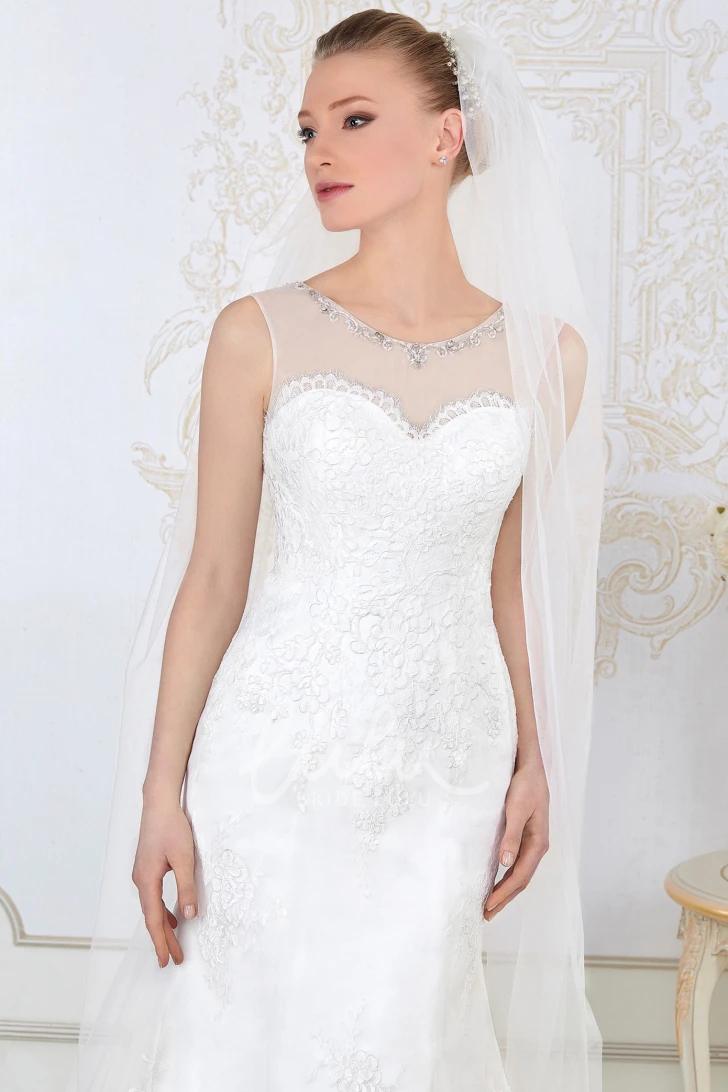 Lace Mermaid Wedding Dress with Scoop Neckline