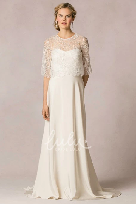 Satin Strapless Sheath Wedding Dress with Long Sleeves