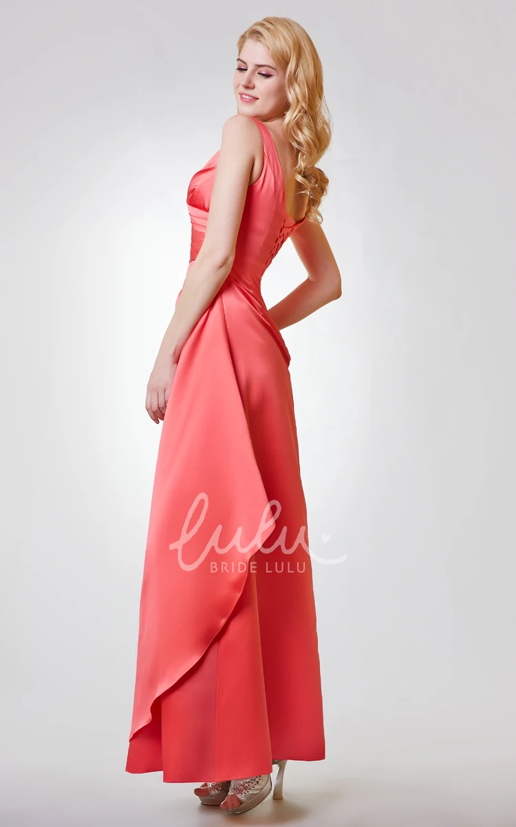 Trumpet Chiffon Square Neckline Keyhole Bridesmaid Dress