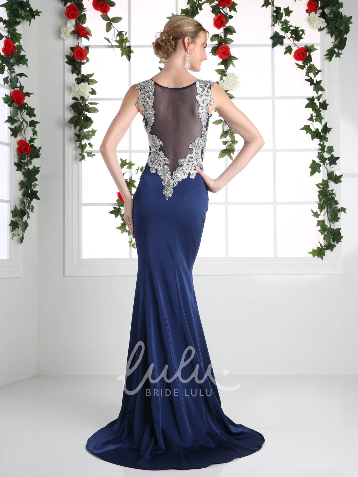 Sleeveless Sheath Jersey Dress with Beading Elegant Formal Dress