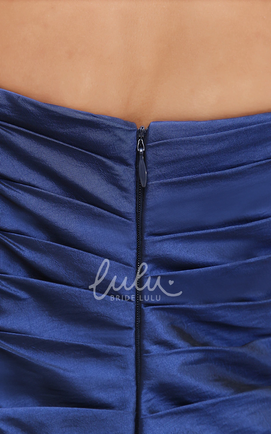 One-Shoulder Dress with Flower and Side Gathering Classy Bridesmaid Dress