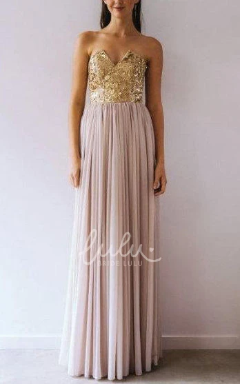 Long Chiffon V-Neck Dress Sleeveless Pleated Elegant Bridesmaid