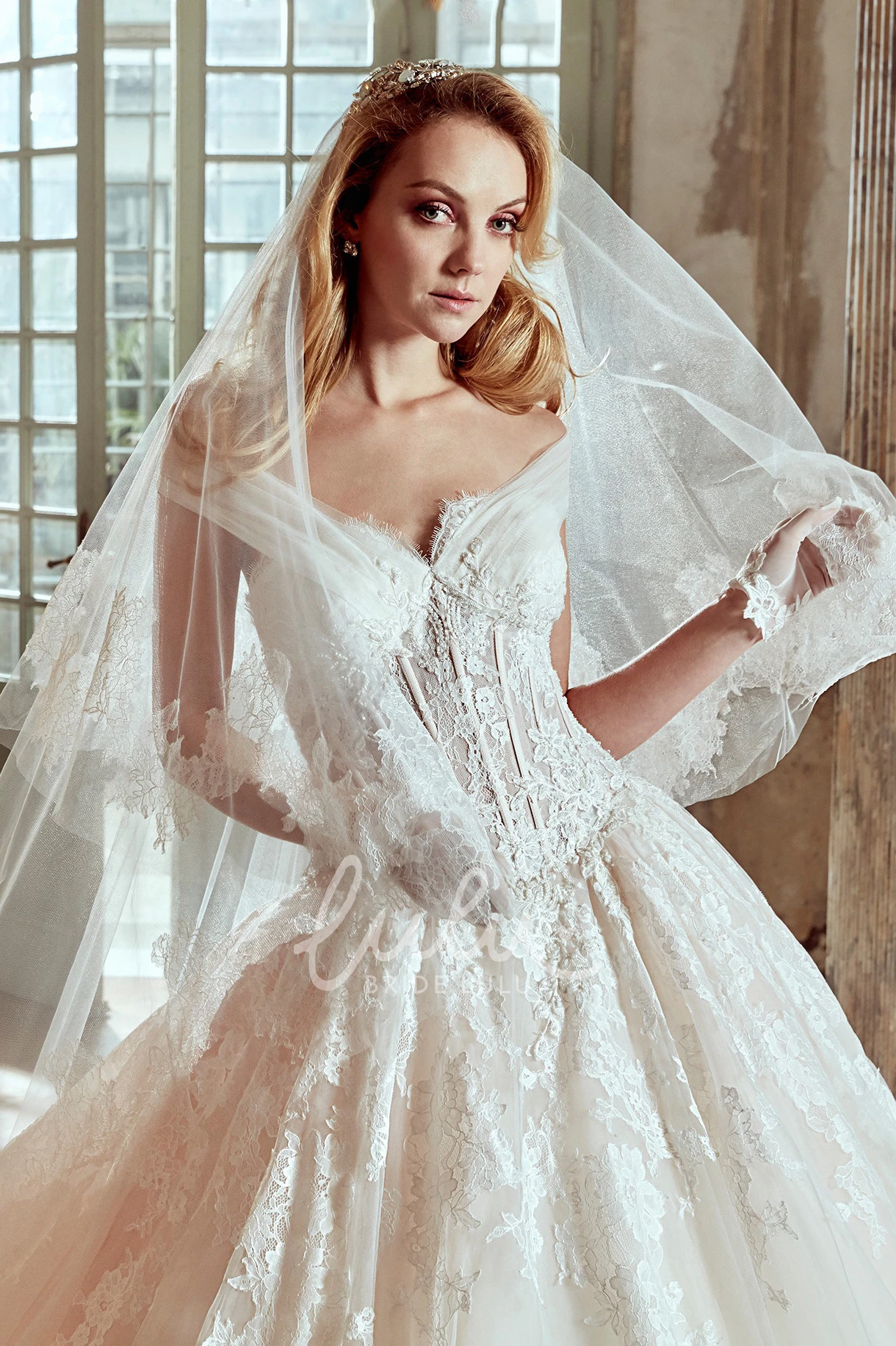 Princess Wedding Dress With Tulle Straps and Lace Corset Unique Wedding Dress Women Elegant