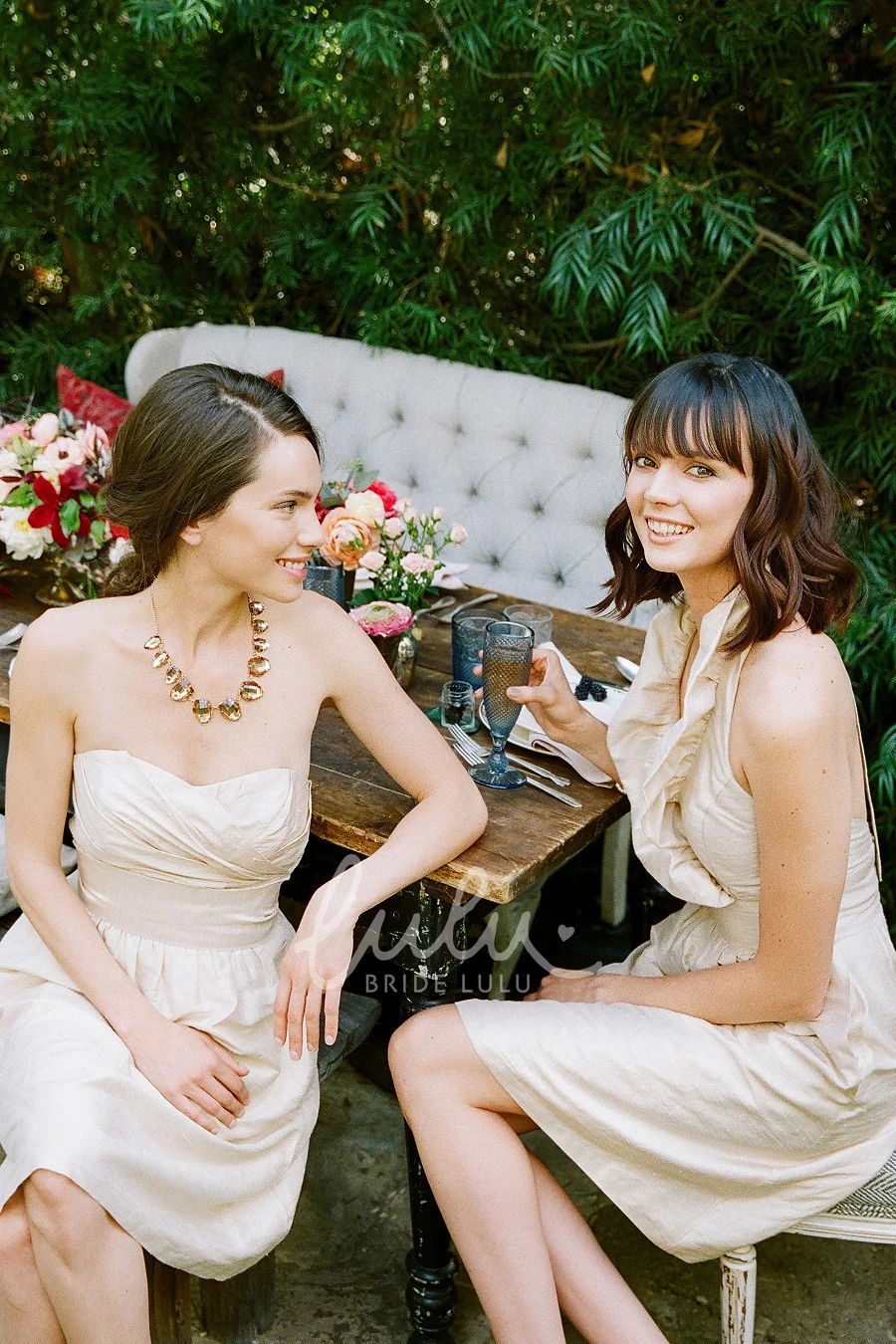 One-Shoulder Taffeta Multi-Color Bridesmaid Dress Mini Length