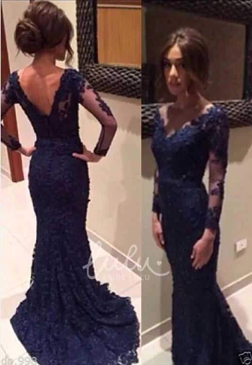 Long Sleeve Mermaid Prom Dress with Appliques Gorgeous and Unique