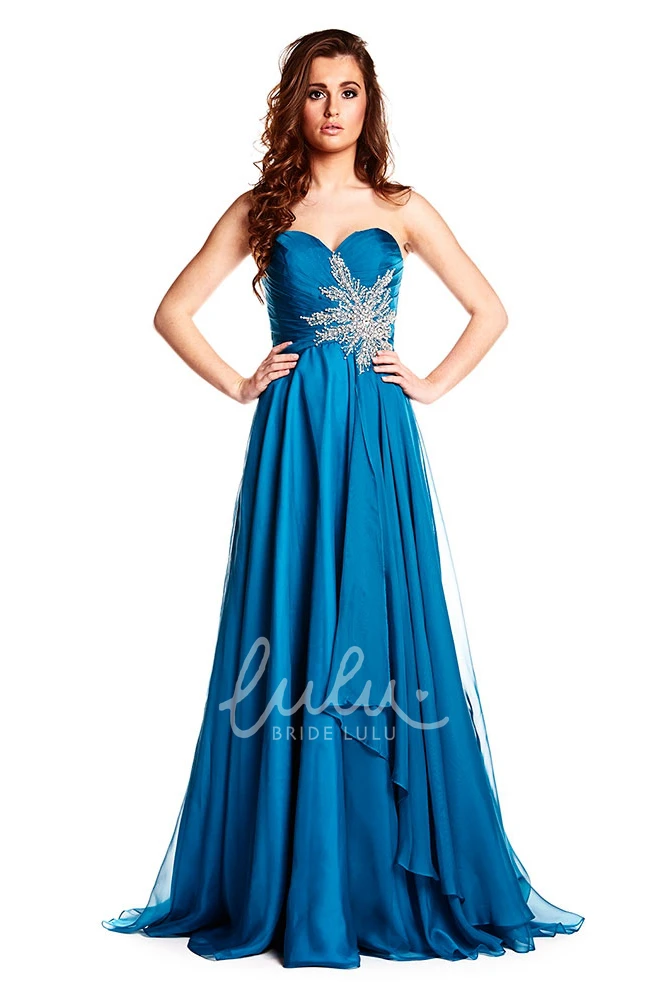 Sweetheart Chiffon Prom Dress with Criss-Cross Back and Sleeveless Design