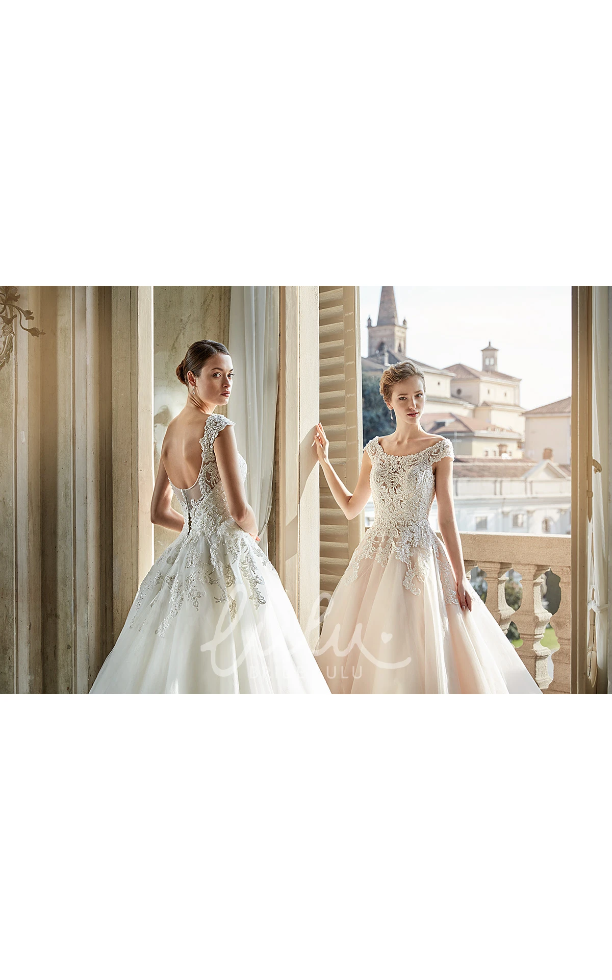 Sleeveless Lace and Tulle Wedding Dress A-Line V-Neck Floor-Length