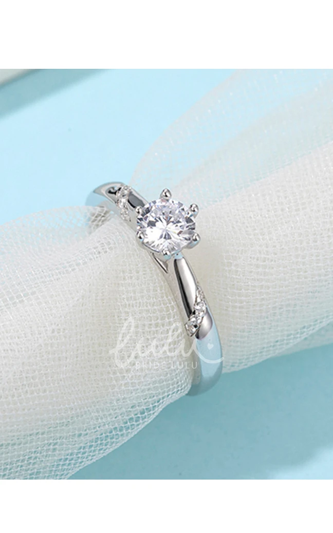 0.5 CT Moissanite 925 Silver Engagement Wedding Rings