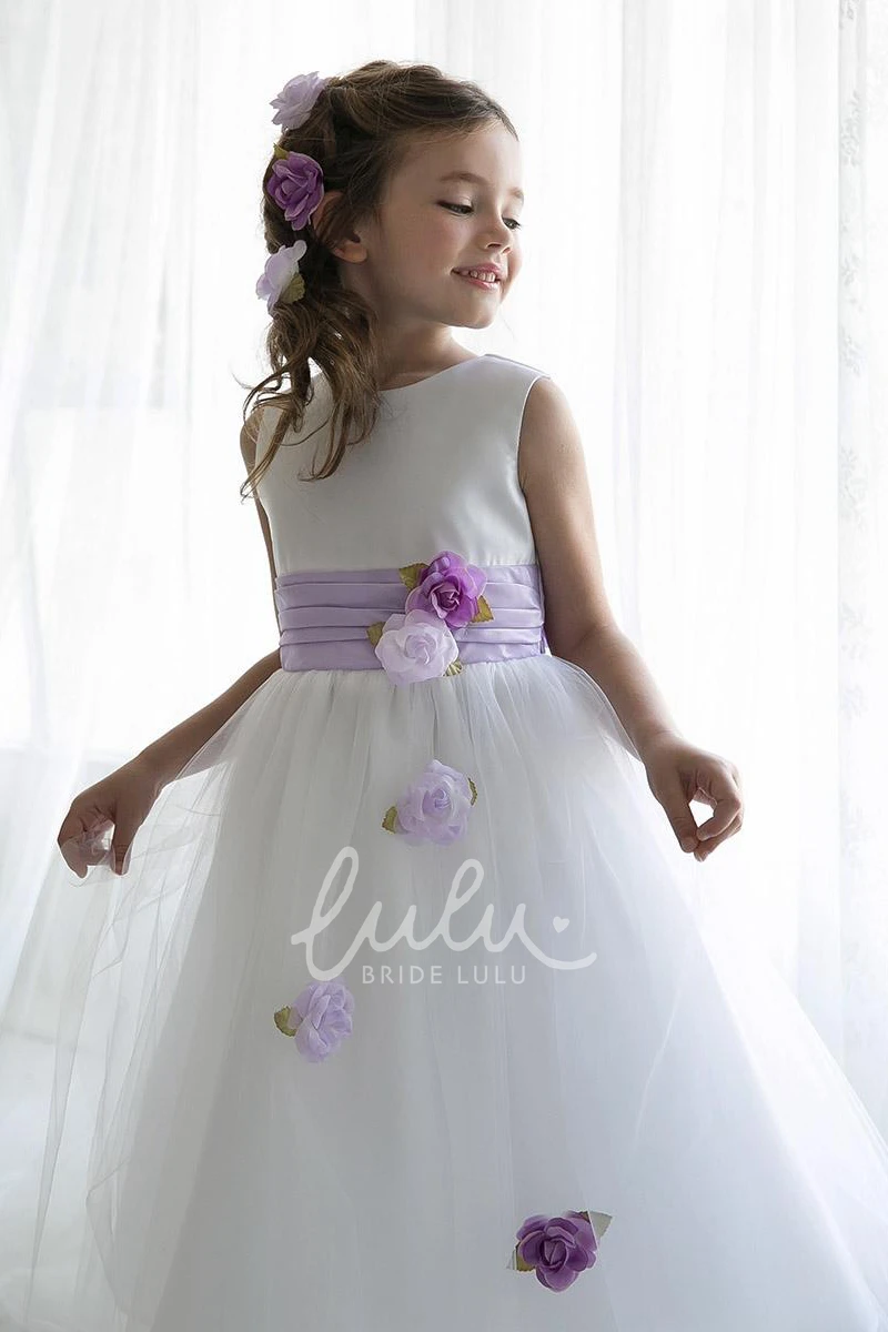 Split-Front Sequin Tea-Length Flower Girl Dress