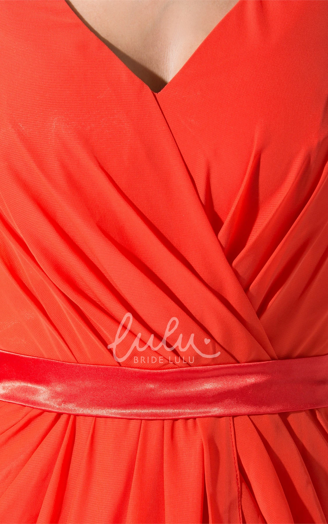 V-Neck Evening Gown with Front Split and Beading for Prom