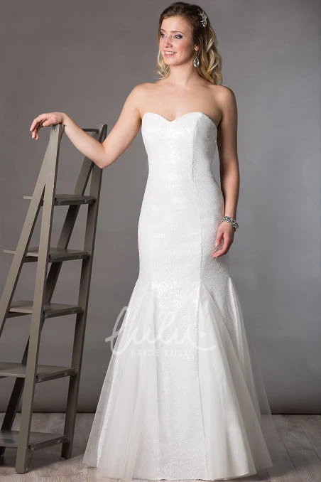 Sequined Mermaid Wedding Dress with Sweetheart Neckline and Tulle Skirt