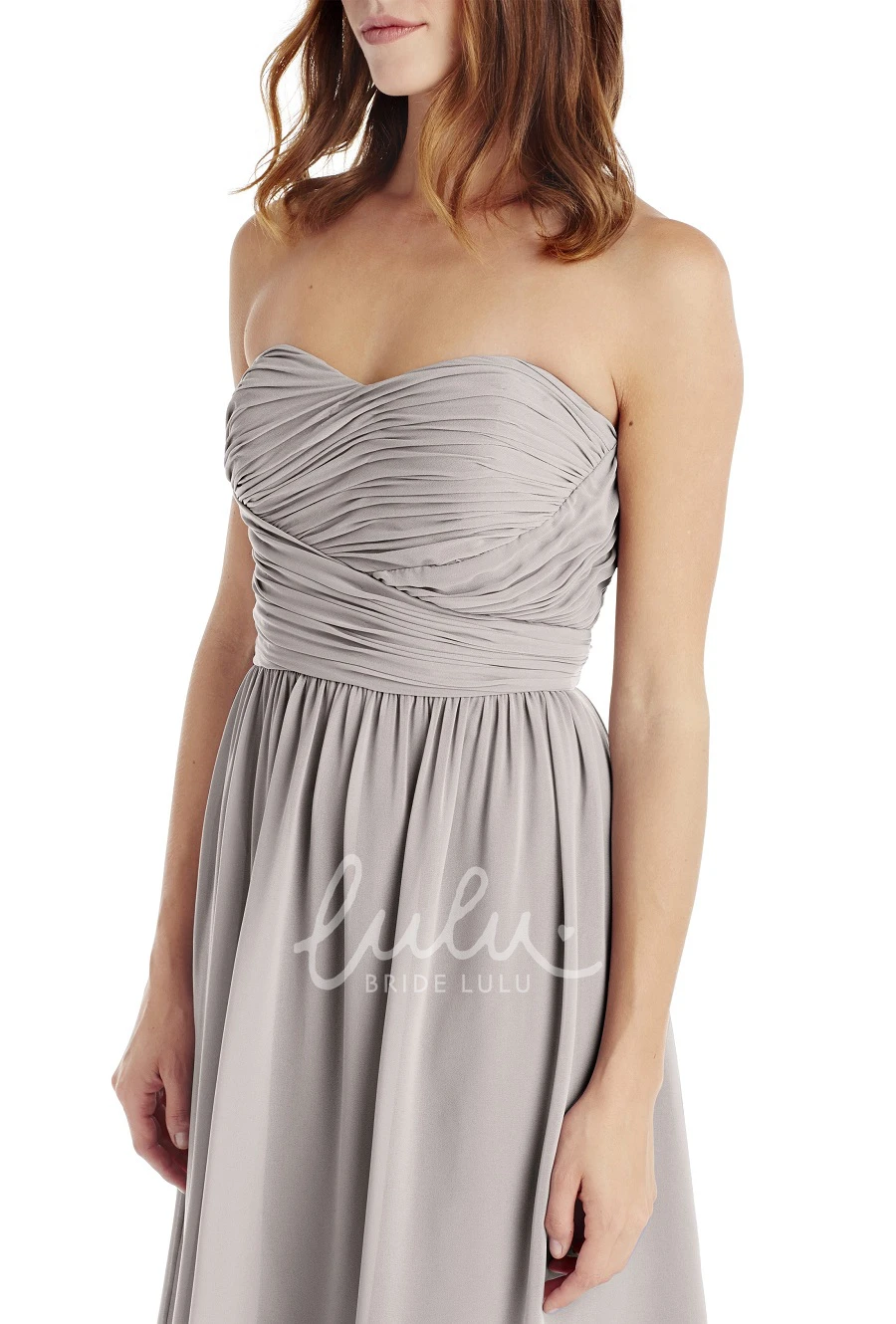Criss-Cross Sweetheart Sleeveless Chiffon Knee-Length Bridesmaid Dress in Multiple Colors