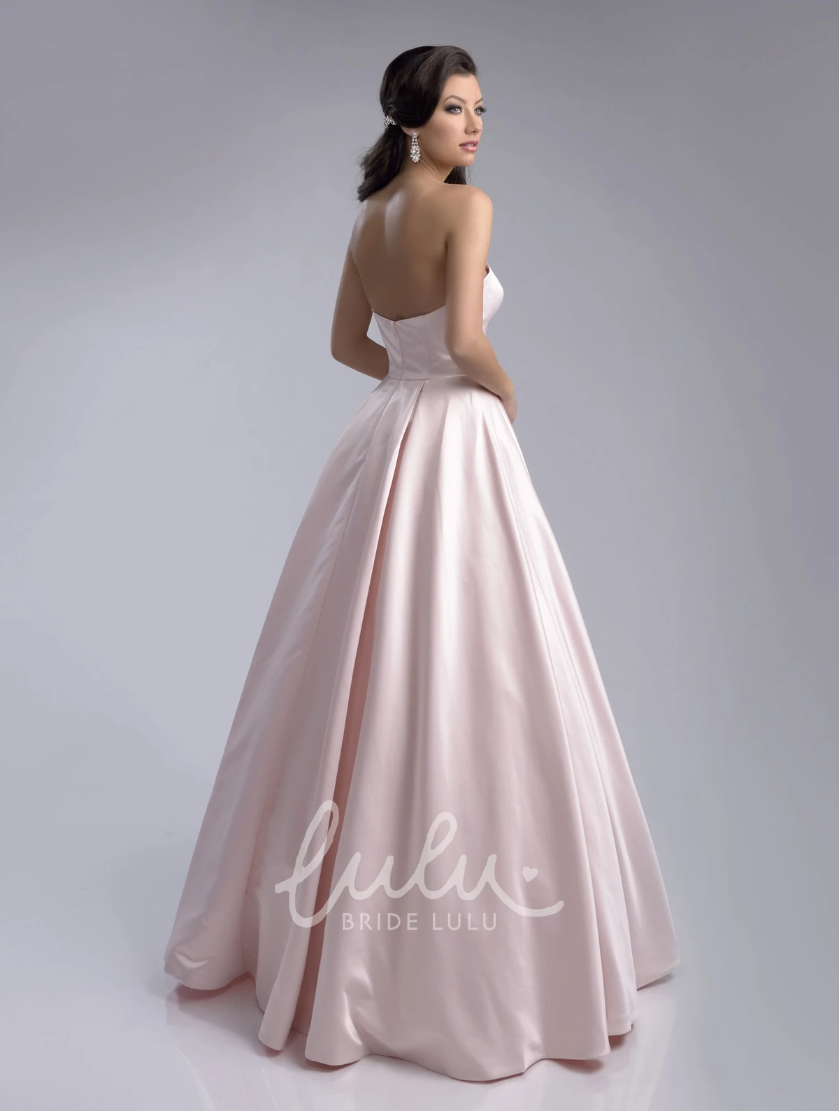 A-Line Satin Sweetheart Wedding Dress with Crystal Waist