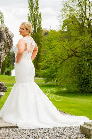 Mermaid Lace Wedding Dress with Sequins Straps and Sweetheart Neckline