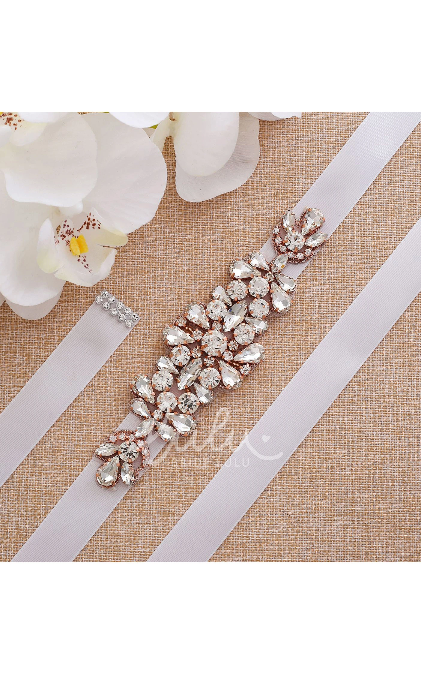 Bridal Rhinestone Appliqued Belt