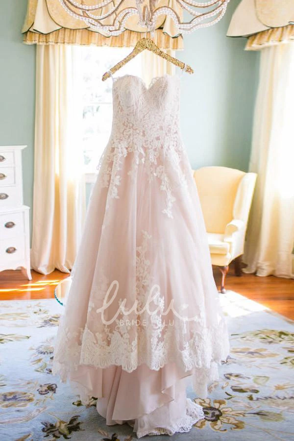 Lace Sweetheart Ball Gown Wedding Dress with Tulle Skirt