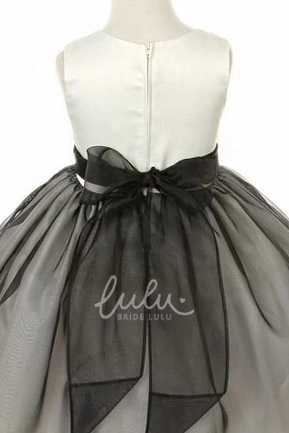 Tiered Tea-Length Organza and Tulle Flower Girl Dress Modern and Elegant Dress for Weddings