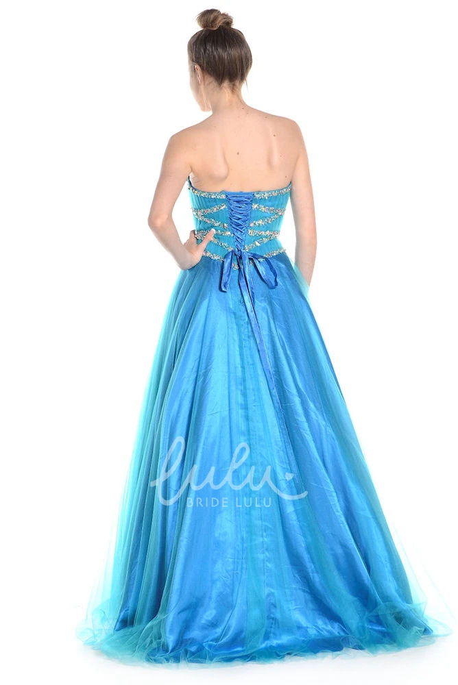 Sheath Tulle Sleeveless Prom Dress Beaded Sweetheart