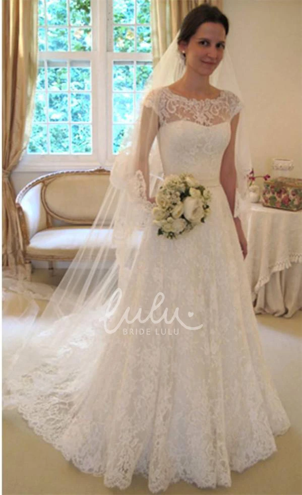Cap Sleeve Lace A-Line Princess Wedding Dress New Arrival 2025