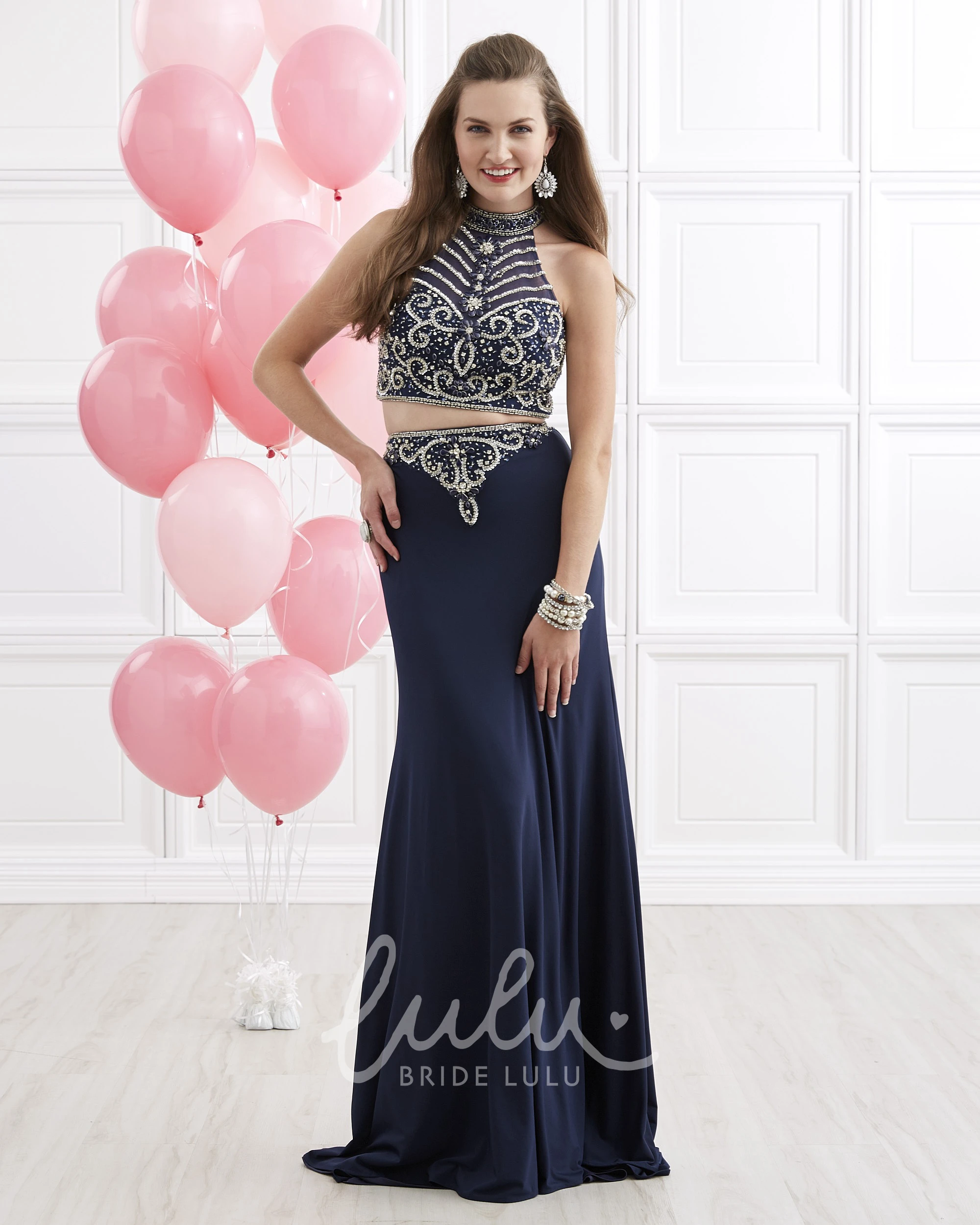 High Neck Sleeveless Sheath Jersey Prom Dress with Illusion and Beading