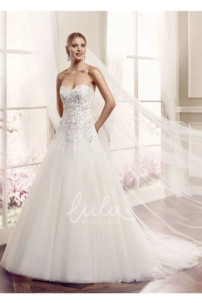 Beaded Sweetheart Sleeveless Tulle Wedding Dress
