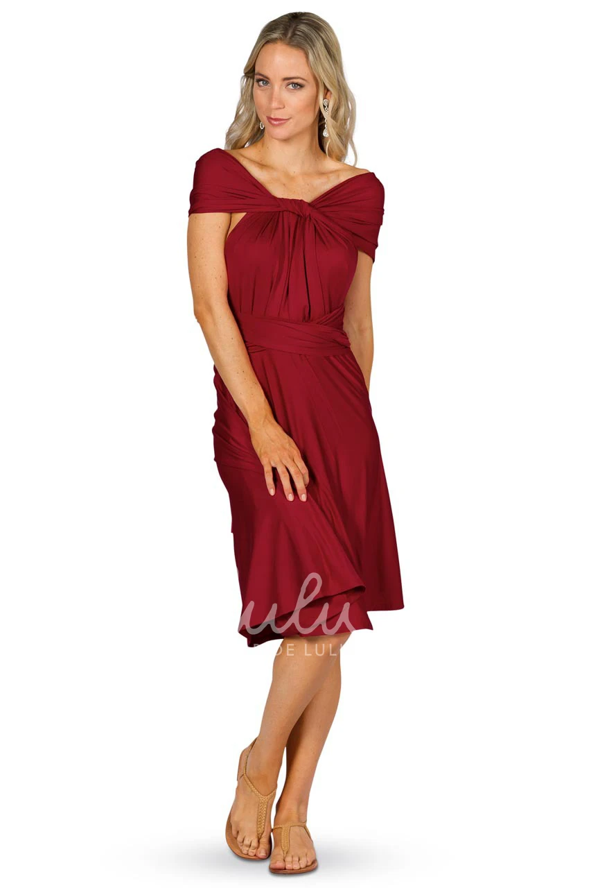 Knee-Length Sleeveless Chiffon Bridesmaid Dress with Criss-Cross Straps Unique Bridesmaid Dress