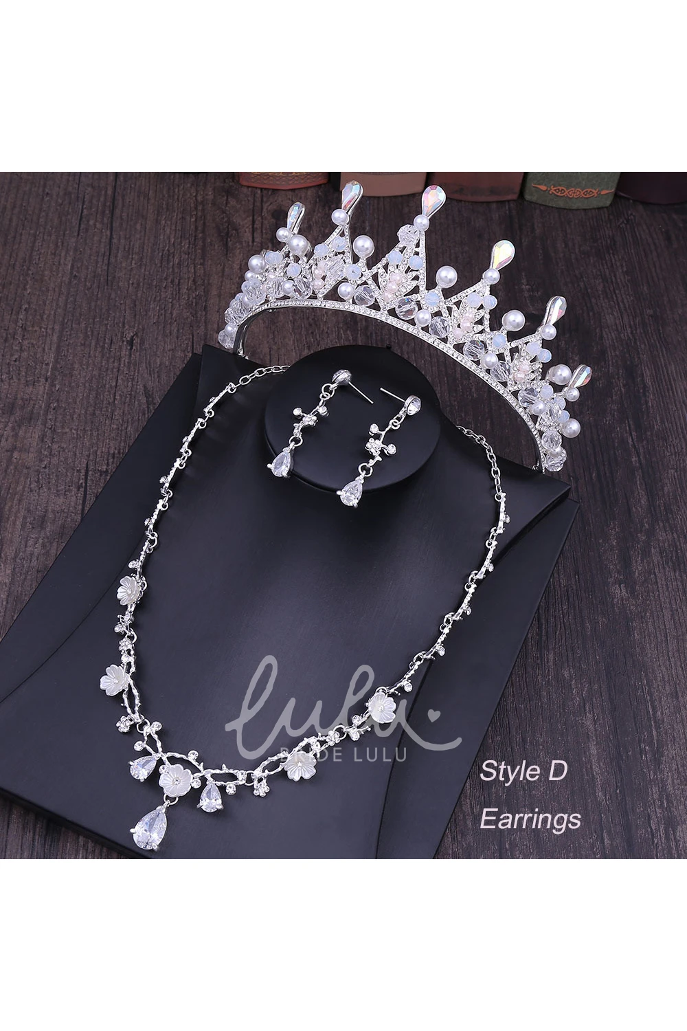 Bridal Crown Necklace and Earrings Set for Weddings
