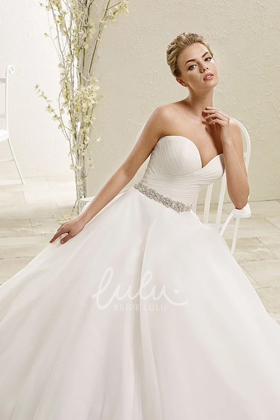 Caped Sweetheart Tulle Wedding Dress with Jewelled Waist Ball Gown Style
