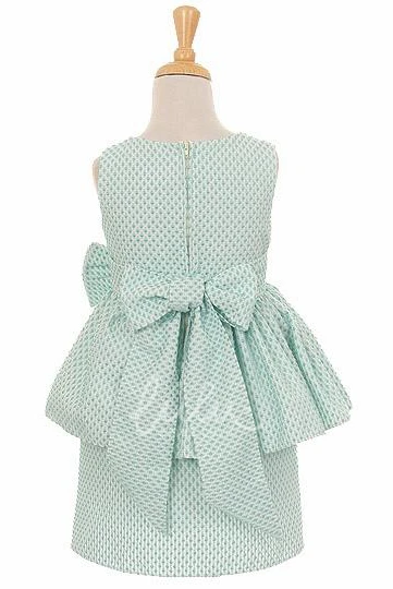 Peplum Bowed Flower Girl Dress Knee-Length Elegant Design