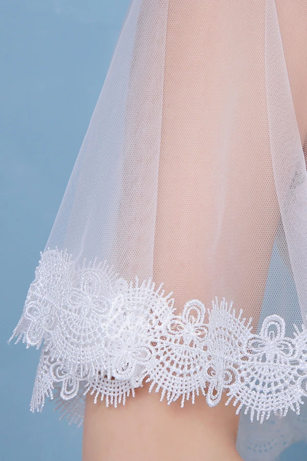 White Lace Crystal Round Neck Cape-style Shawl Wedding Dress New Classy Bridal Gown