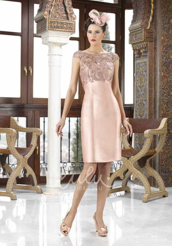 Knee-Length Satin Appliqued Mother of the Bride Dress Casual Dress