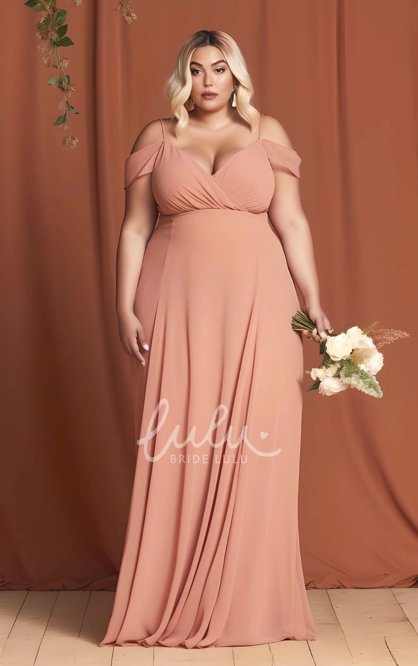 Sleeveless Chiffon Bridesmaid Dress 2025 Plus Size A-Line Bohemian