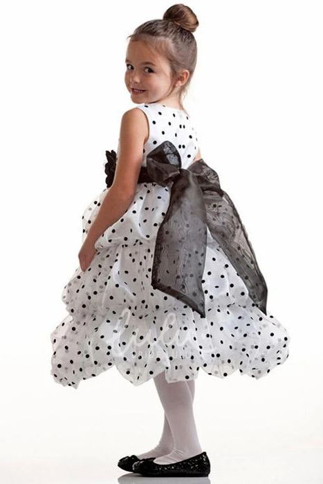 Organza Tiered Flower Girl Dress Tea-Length