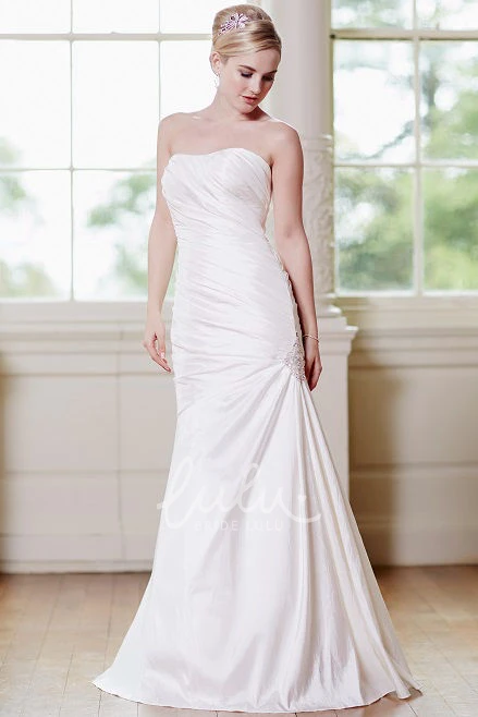 Taffeta Mermaid Lace Up Wedding Dress with Side Draping