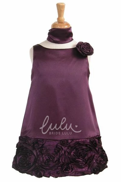 Floral Lace Knee-Length Flower Girl Dress with Cape Elegant Wedding Dress