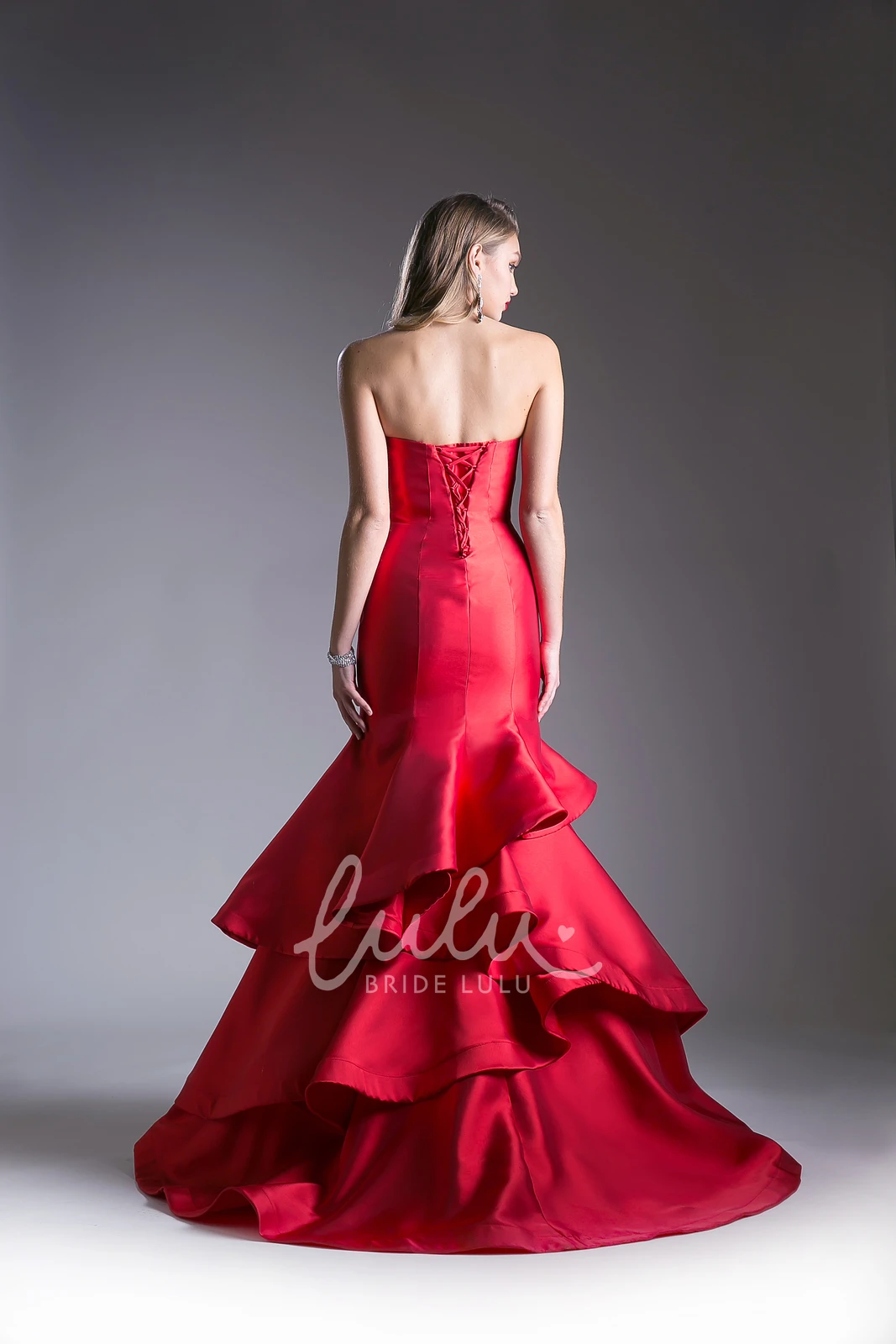 Satin Trumpet Formal Dress with Sweetheart Neckline and Corset Back