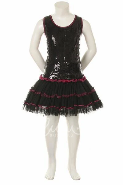 Sleeveless Sequin Mini Flower Girl Dress Modern