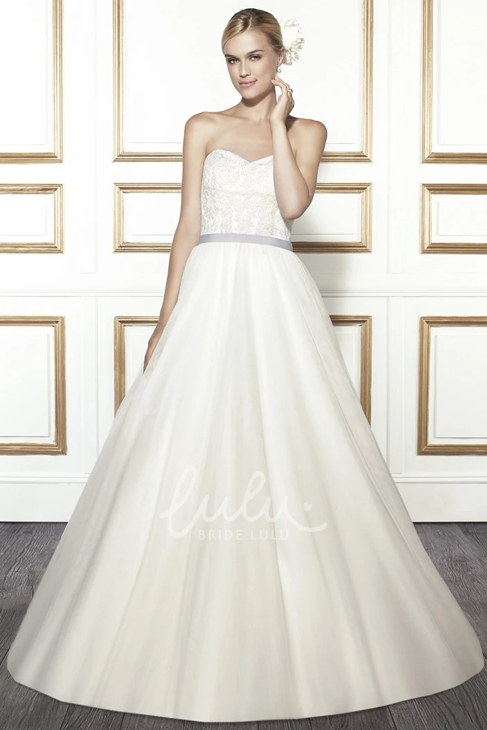 Sweetheart Ball Gown Wedding Dress with Deep-V Back Tulle