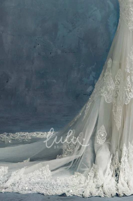 Lace Off-Shoulder Wedding Dress with Long Sleeves