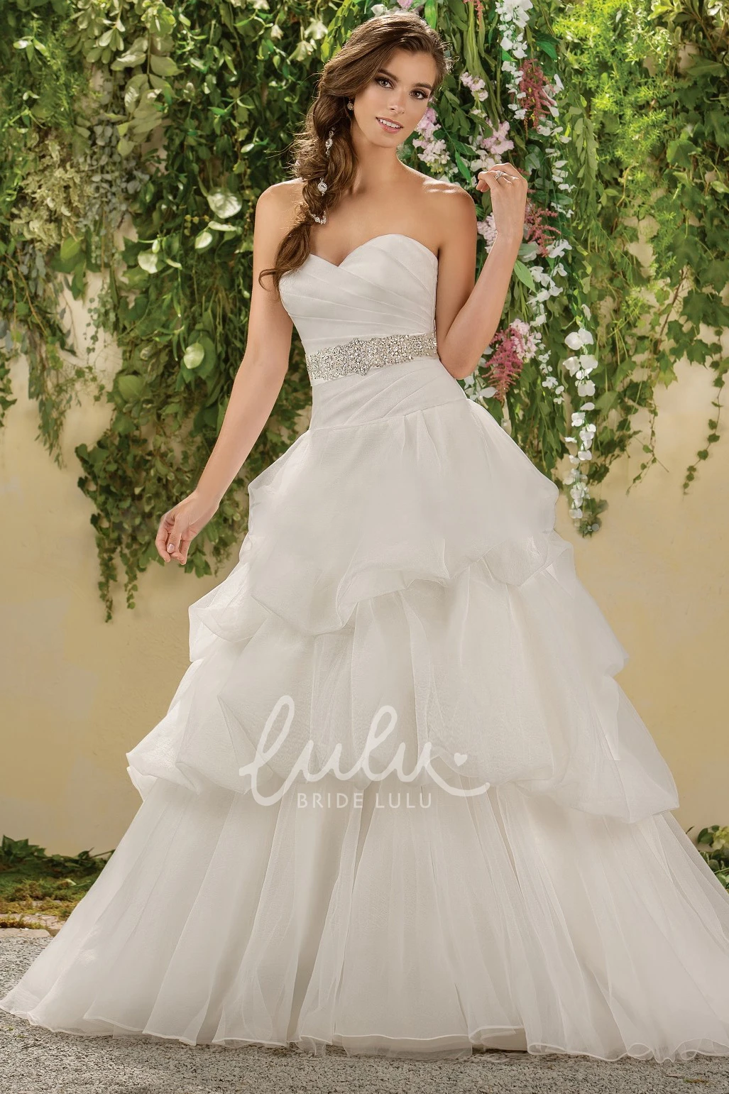 Ruffled A-Line Gown with Sequins and Bow Perfect for Prom