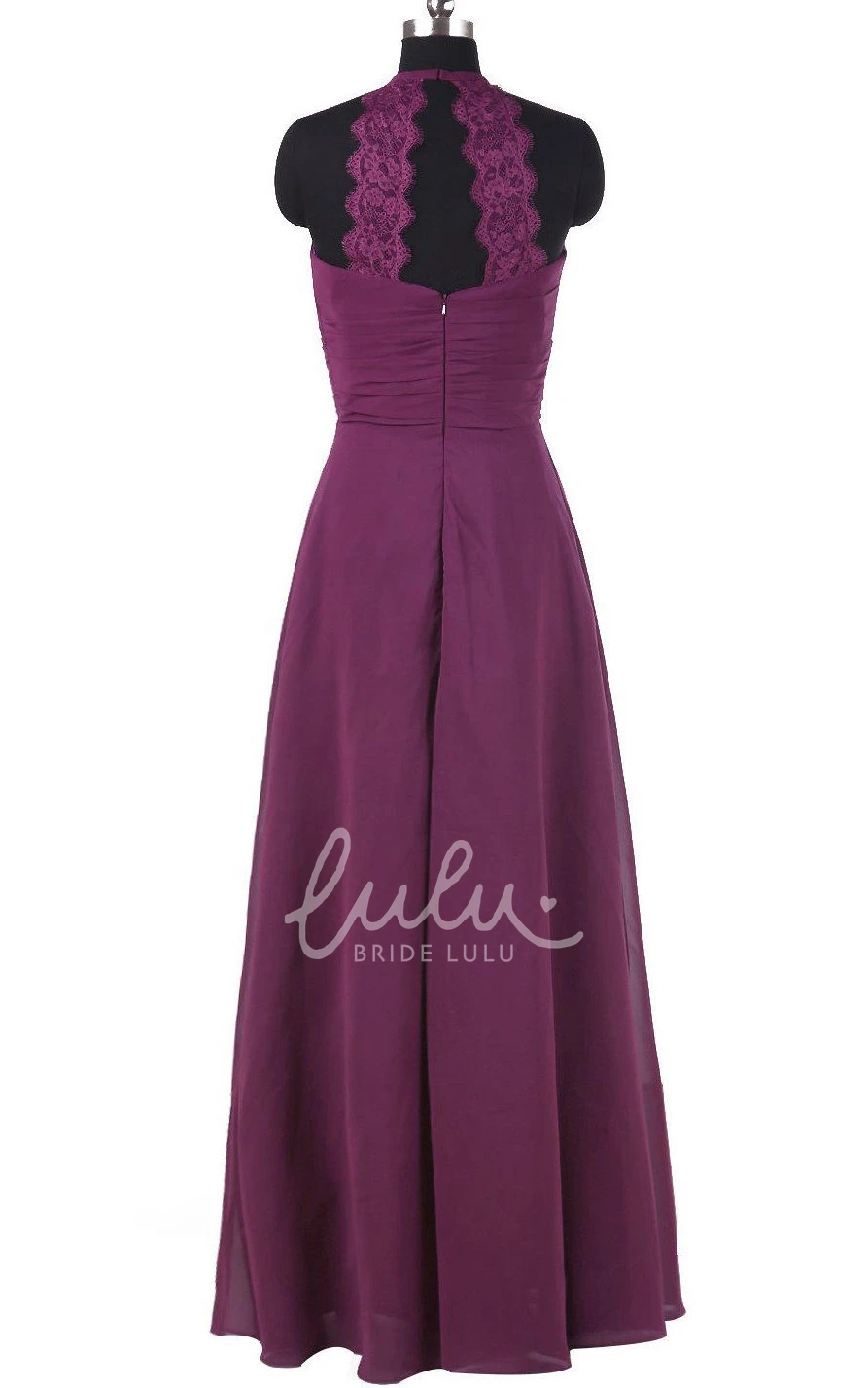 Halter Chiffon Dress Floor-length Modern Women