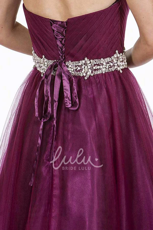 Strapless Maxi Ruched Tulle Prom Dress Classy Tulle Prom Dress with Strapless Neckline and Ruched Bodice