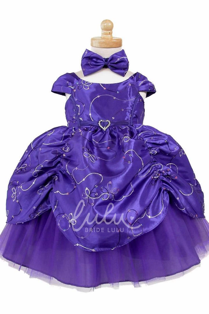 Ankle-Length Beaded Embroidered Flower Girl Dress Modern