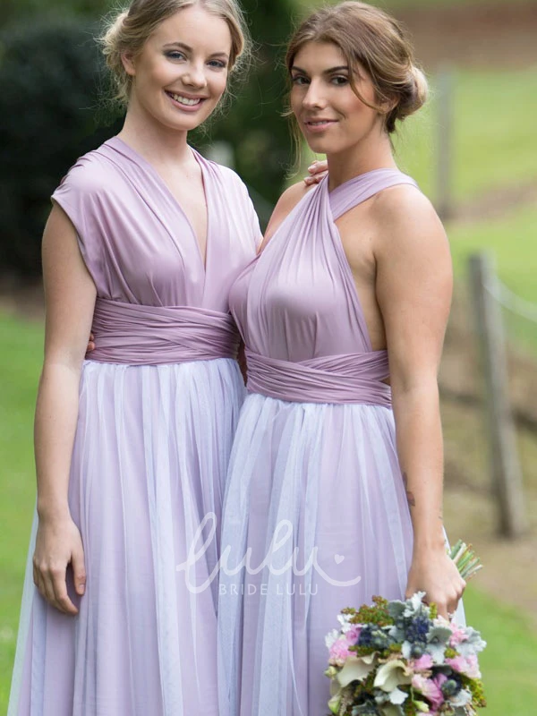 Strapped Ruched Chiffon Bridesmaid Dress Knee-Length Sleeveless